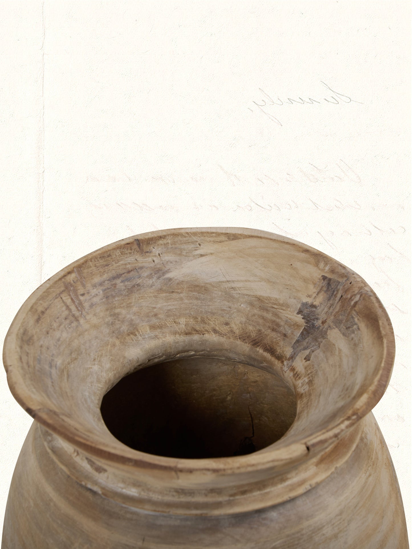 Vintage hand-carved wooden milk pot used by Indian herders, no. 2105 - view 2
