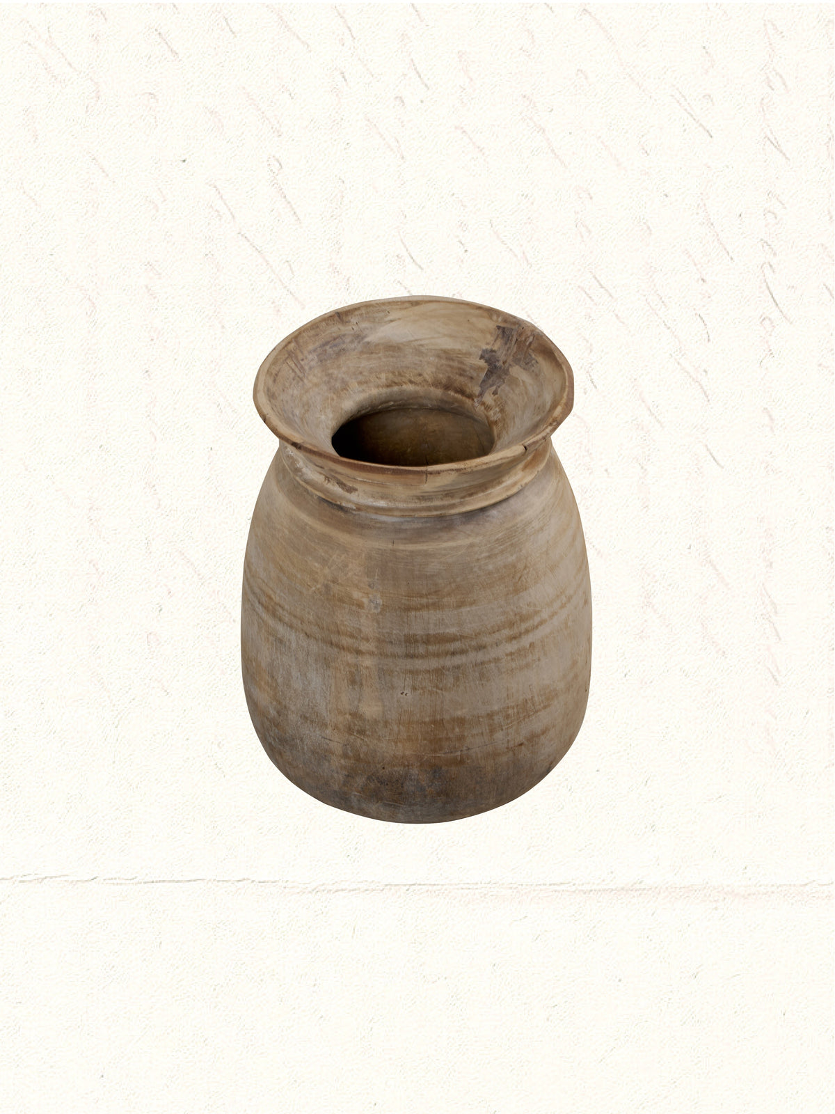 Vintage hand-carved wooden milk pot used by Indian herders, no. 2105 - view 3