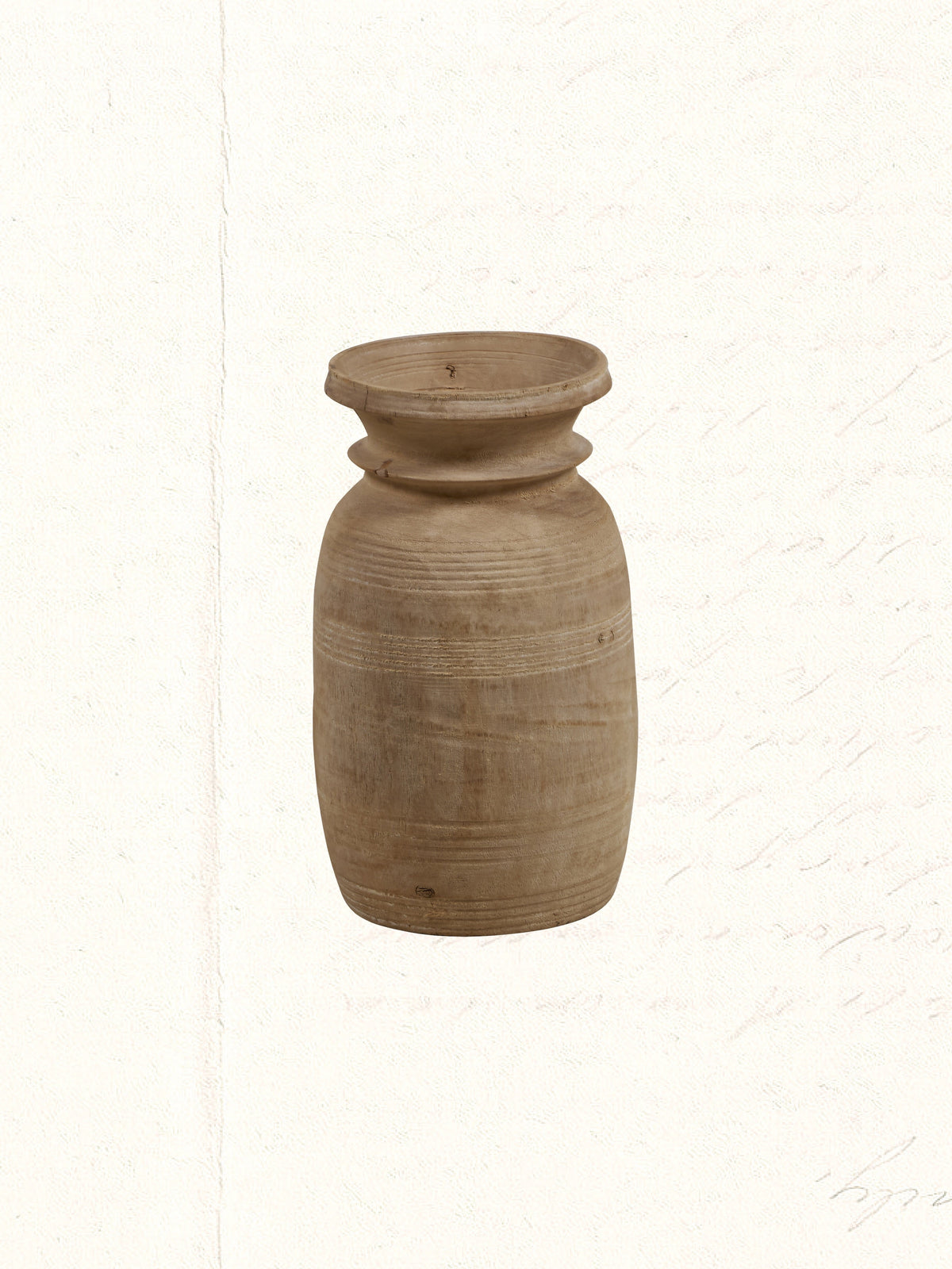 Vintage hand-carved wooden milk pot used by Indian herders, no. 1410