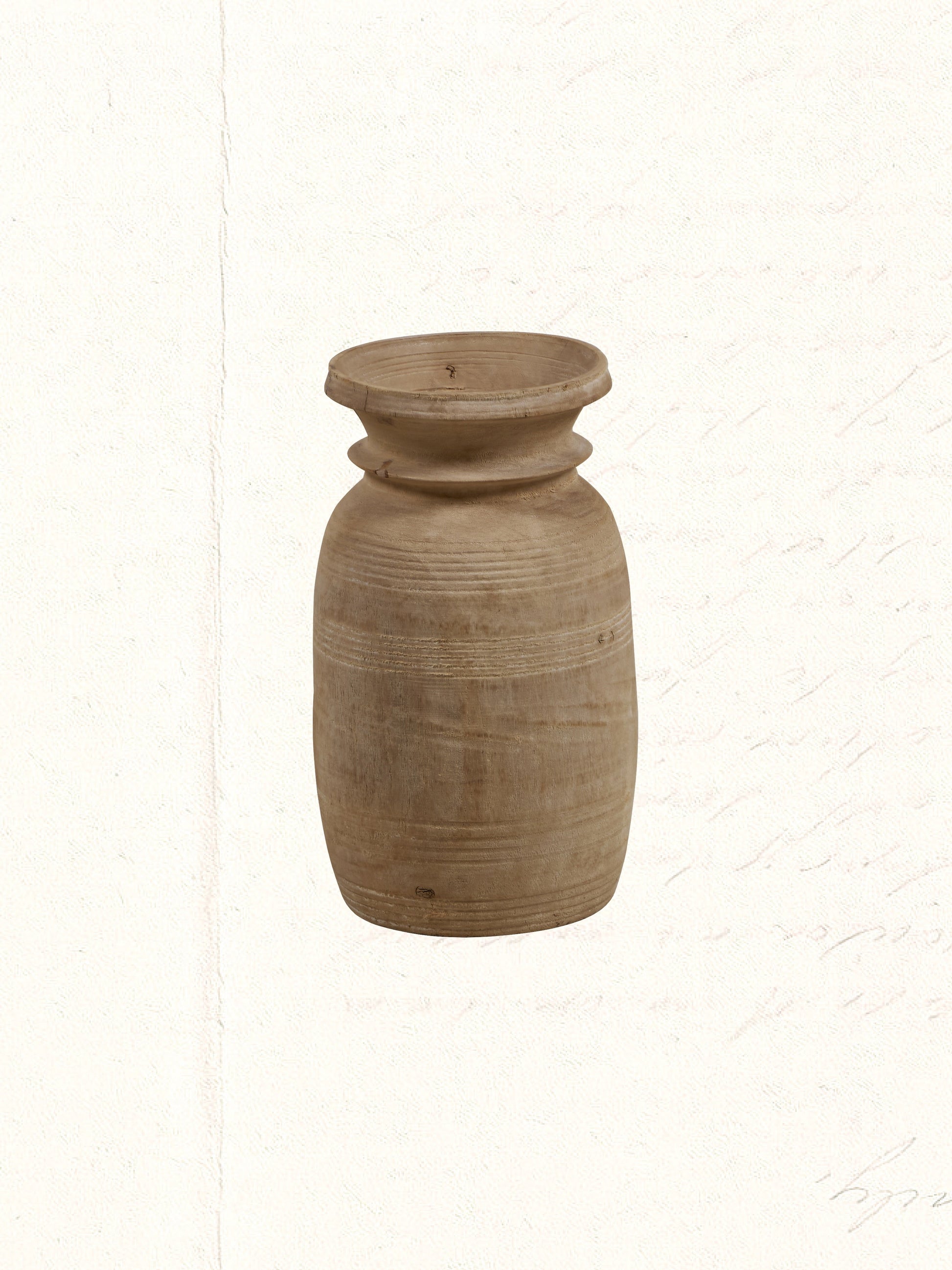 Vintage hand-carved wooden milk pot used by Indian herders, no. 1410