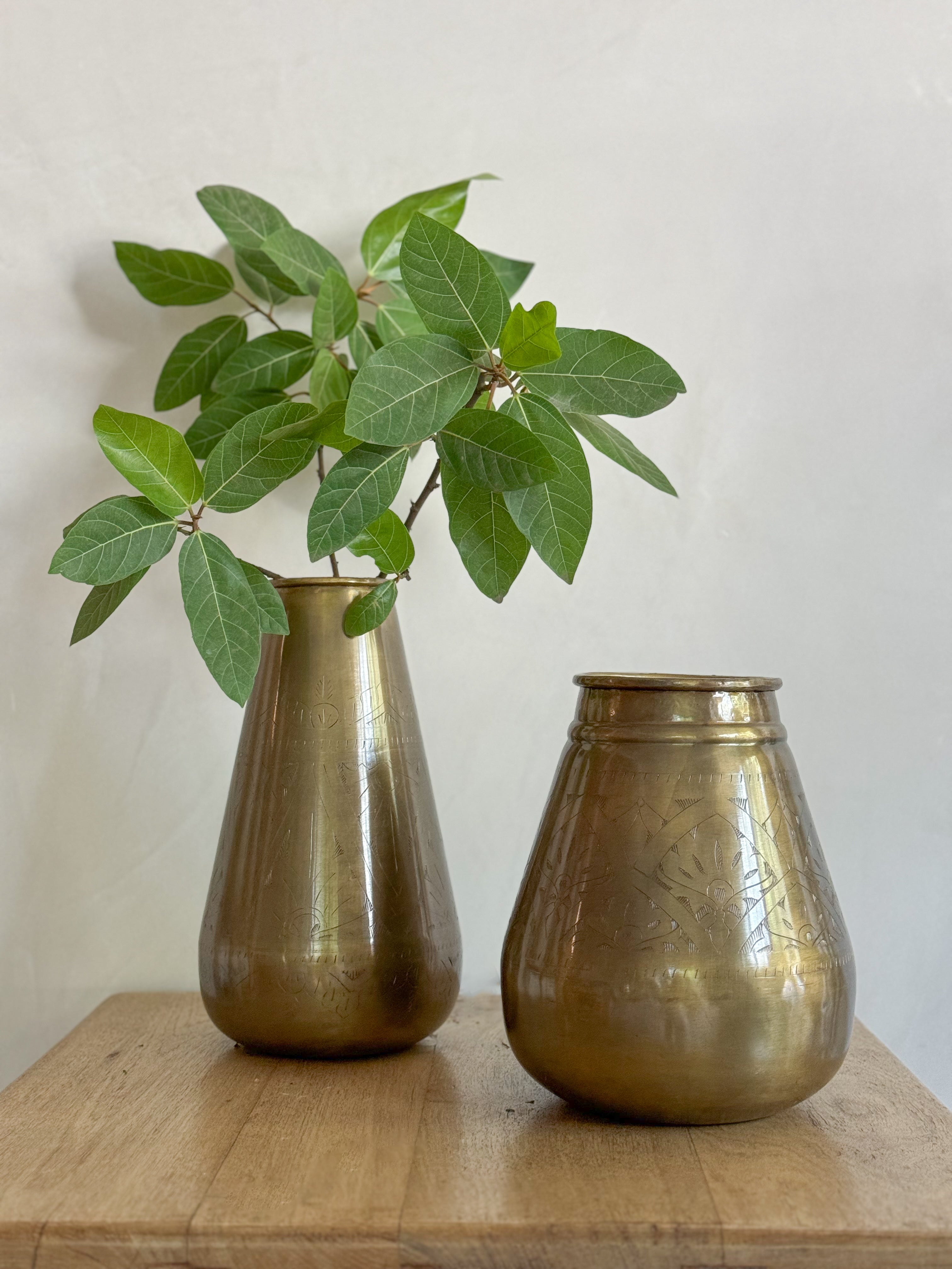 SLEEK BRASS VASES- styled-ALTROVE 