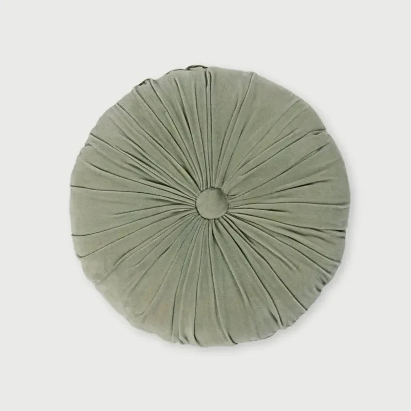 CUDDLE  SAGE VELVET ROUND CUSHION