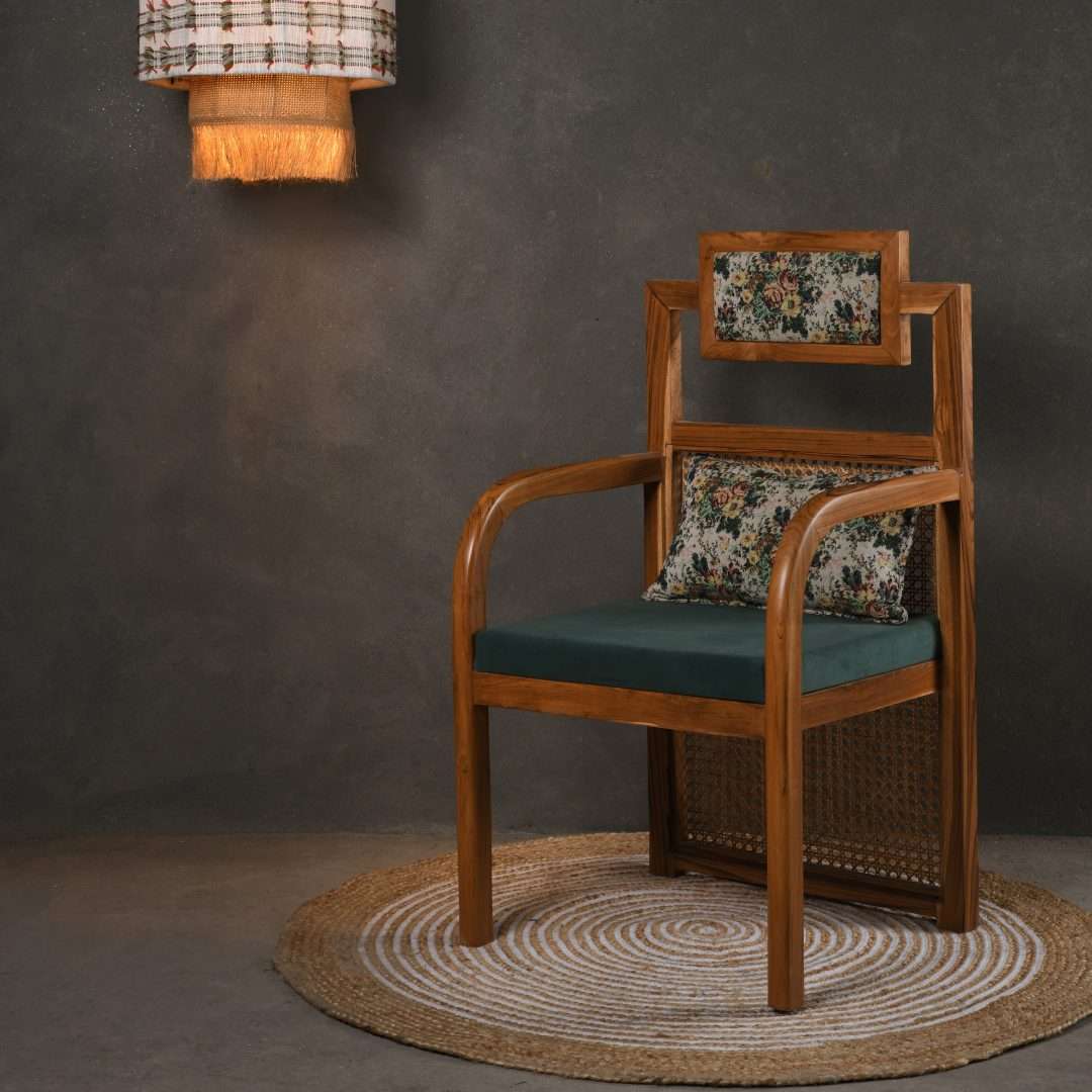 Chen Teak Wood Cane Armchair