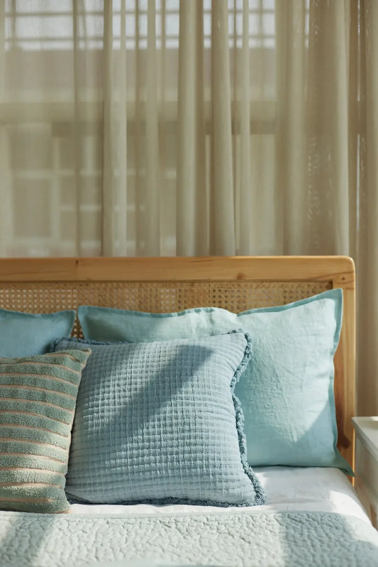 TRAIL BABY BLUE COTTON CUSHION COVER