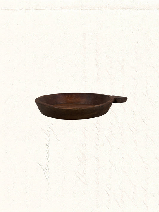 Vintage hand-carved Rajasthani wooden parat tray, no. 1112