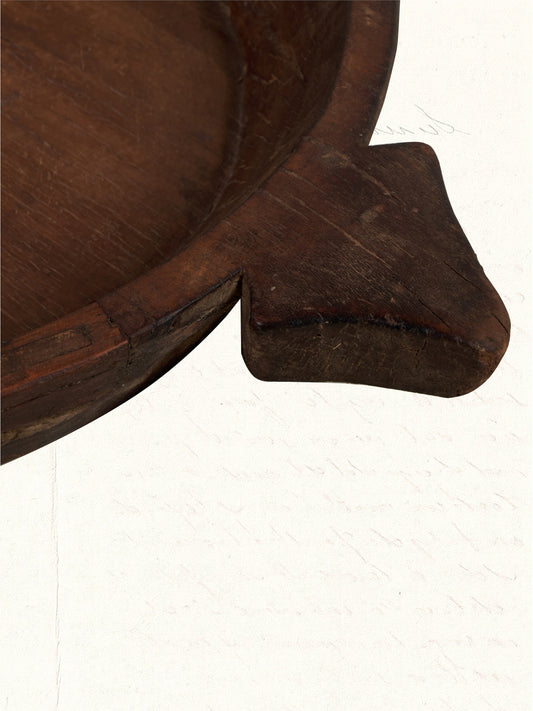 Vintage hand-carved Rajasthani wooden parat tray, no. 1112 - view 2