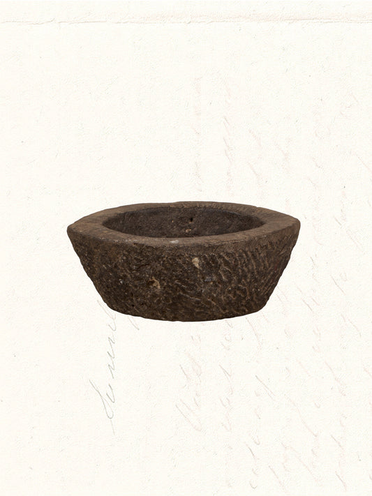 Vintage hand-carved Rajasthani stone and marble kharal, no. 0504