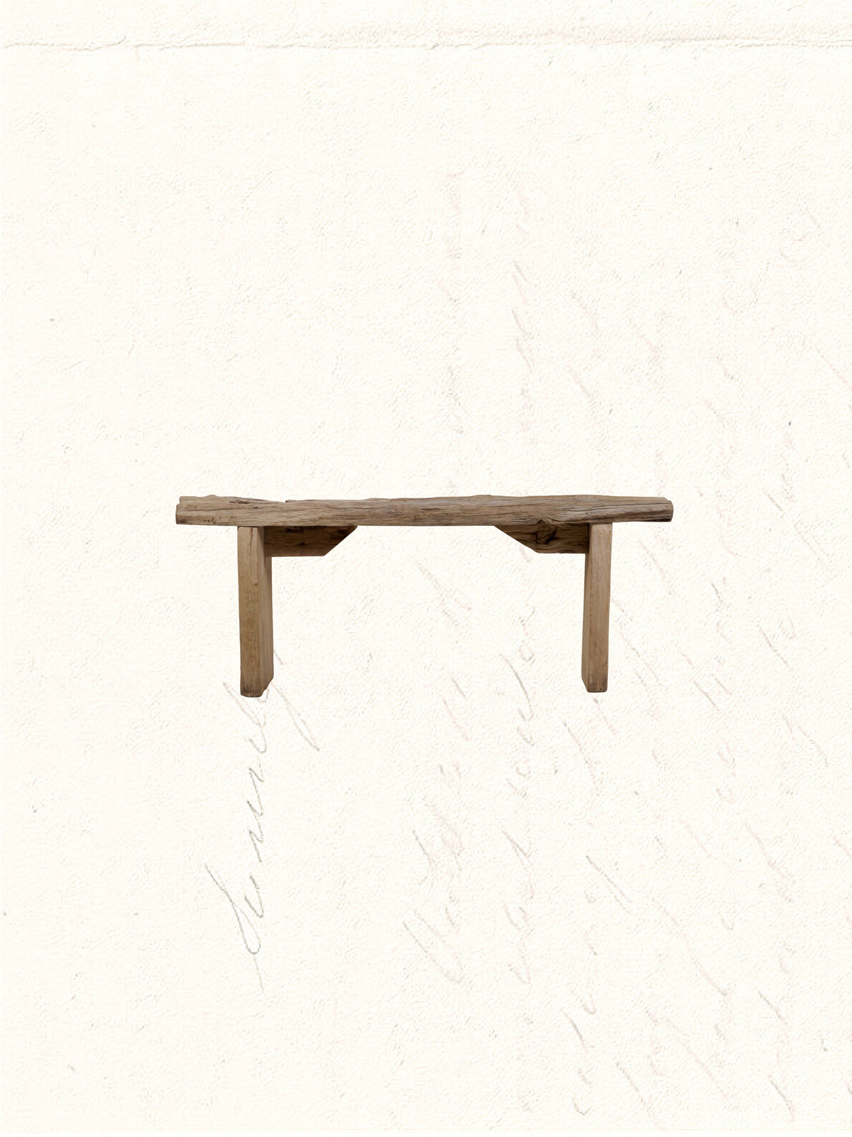 Bench repurposed from reclaimed Indian construction timber, rustic and aged, no. 0812