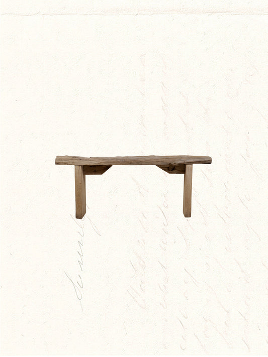 Bench repurposed from reclaimed Indian construction timber, rustic and aged, no. 0812