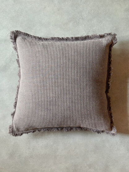 WAFFLE CUSHION in GREY- cotton cushion cover-ALTROVE