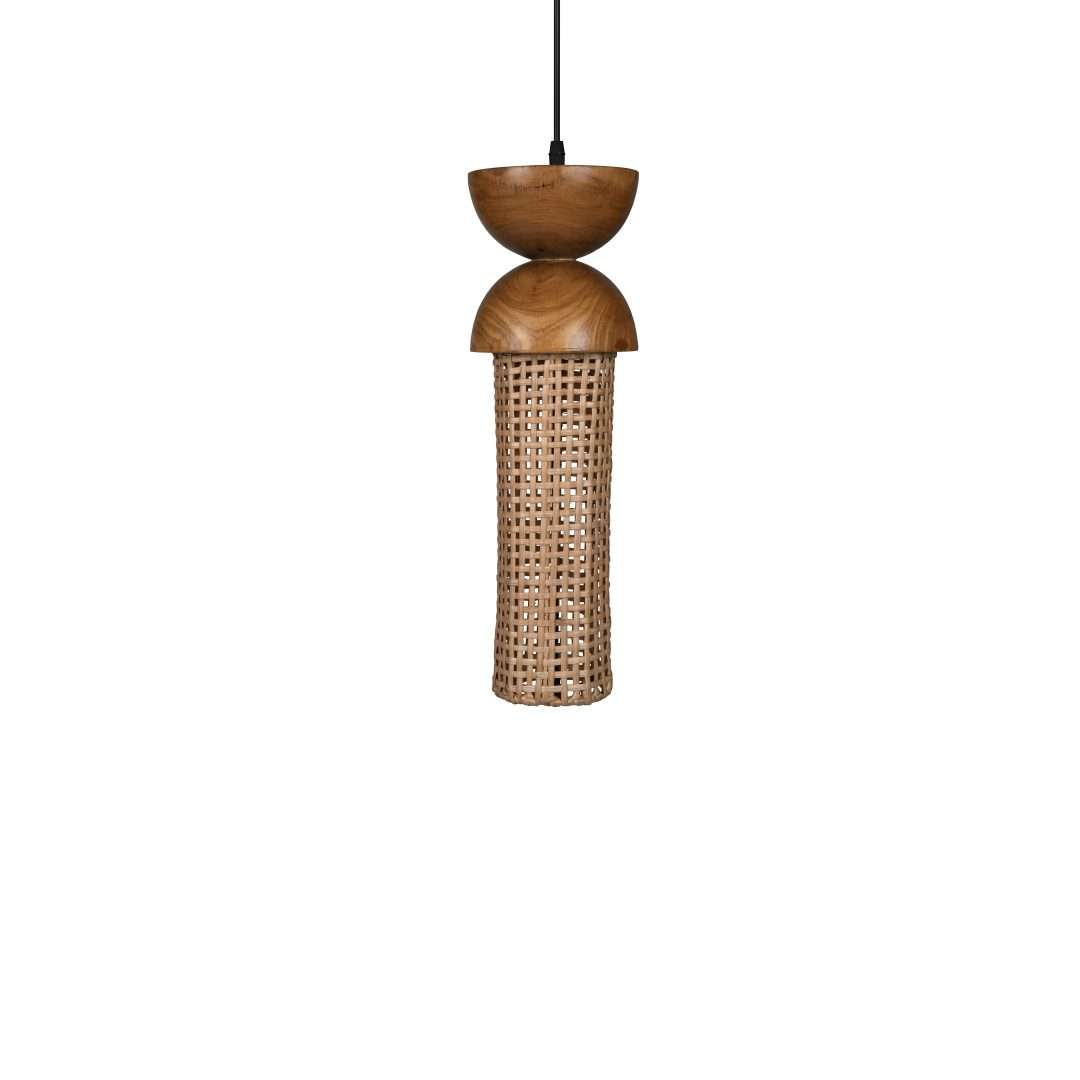 Mopong Teak Cane Pendant Lamp