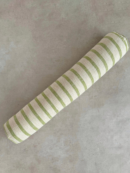 STRIPED BOLSTER CUSHION in GREEN- cotton cushion cover - ALTROVE