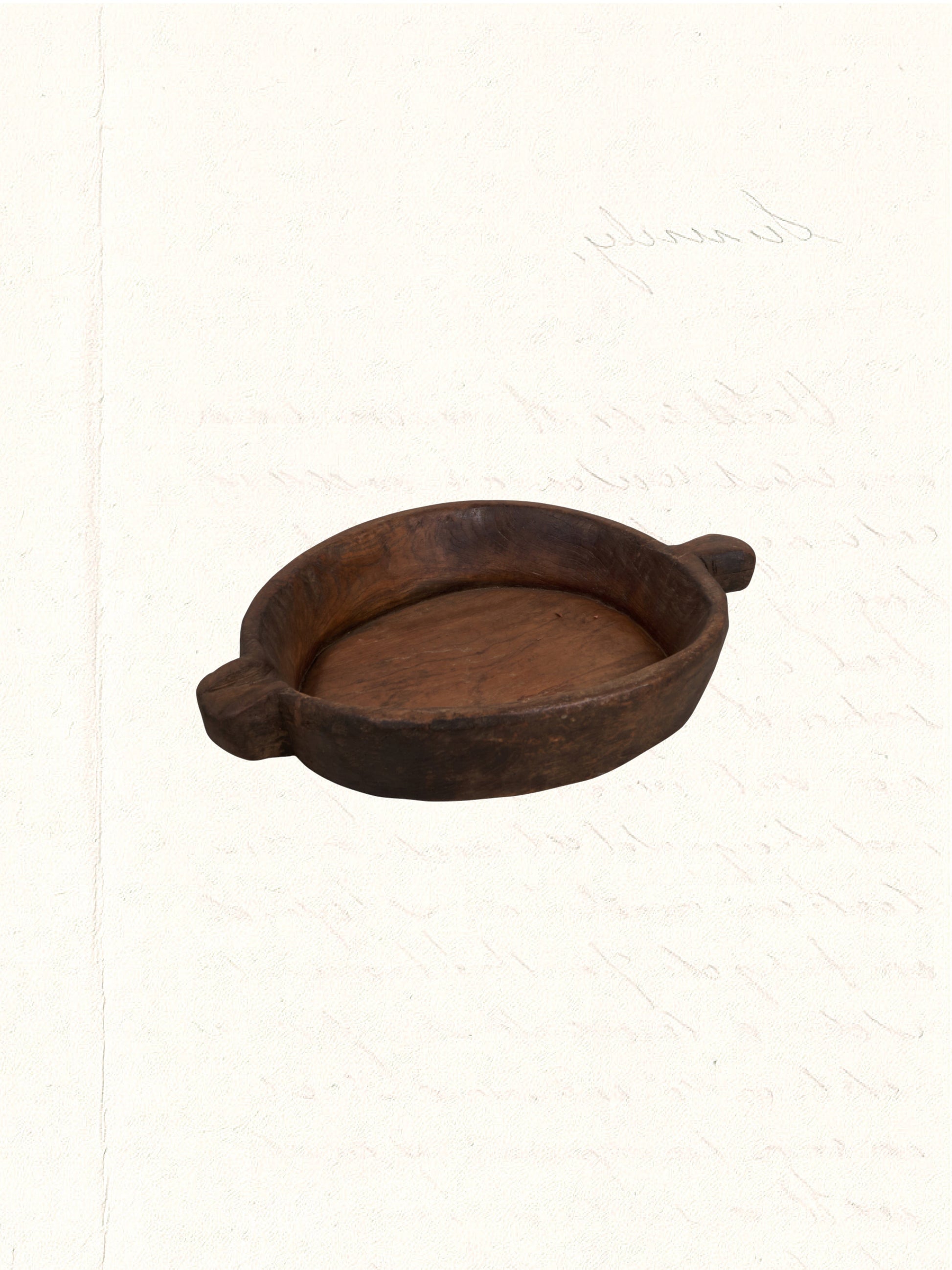 Vintage hand-carved Rajasthani wooden mixing tray, no. 1011
