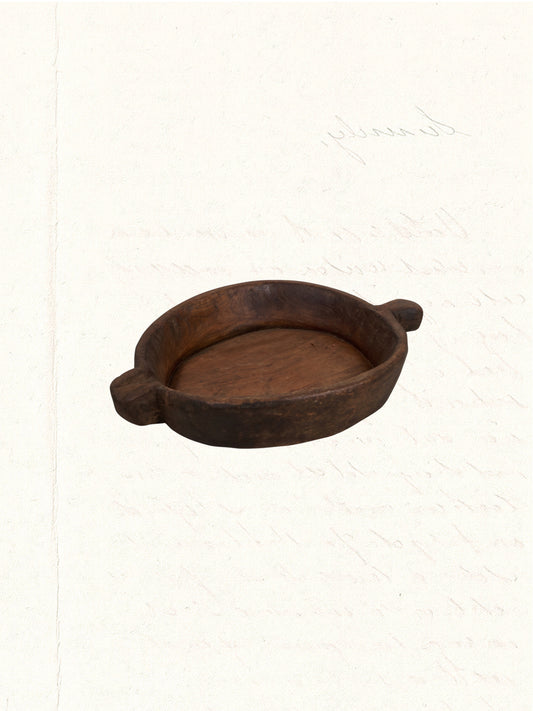 Vintage hand-carved Rajasthani wooden mixing tray, no. 1011