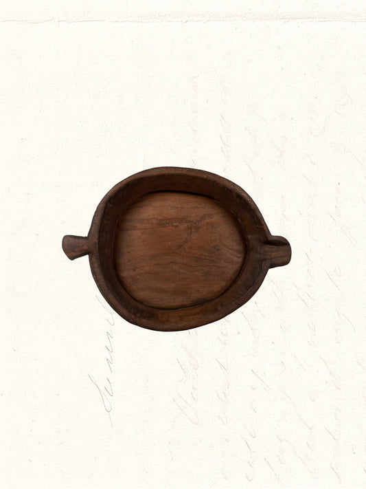 Vintage hand-carved Rajasthani wooden mixing tray, no. 1011 - view 2