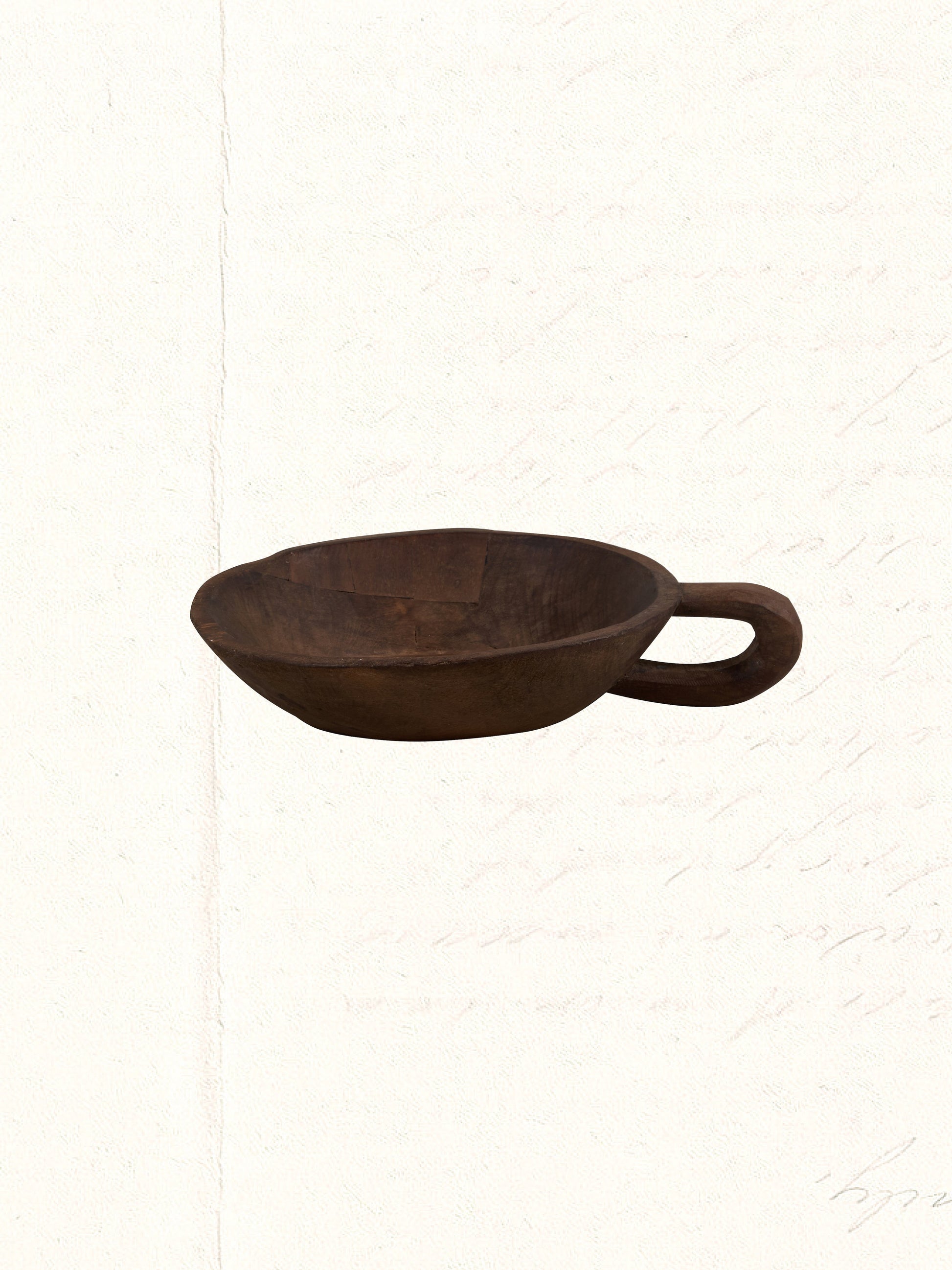 Vintage hand-carved Rajasthani wooden dough bowl, no. 1805