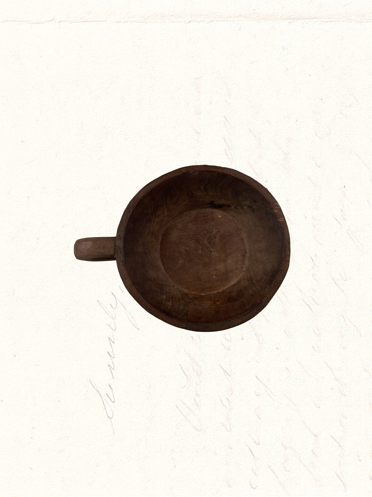 Vintage hand-carved Rajasthani wooden dough bowl, no. 1805 - view 2