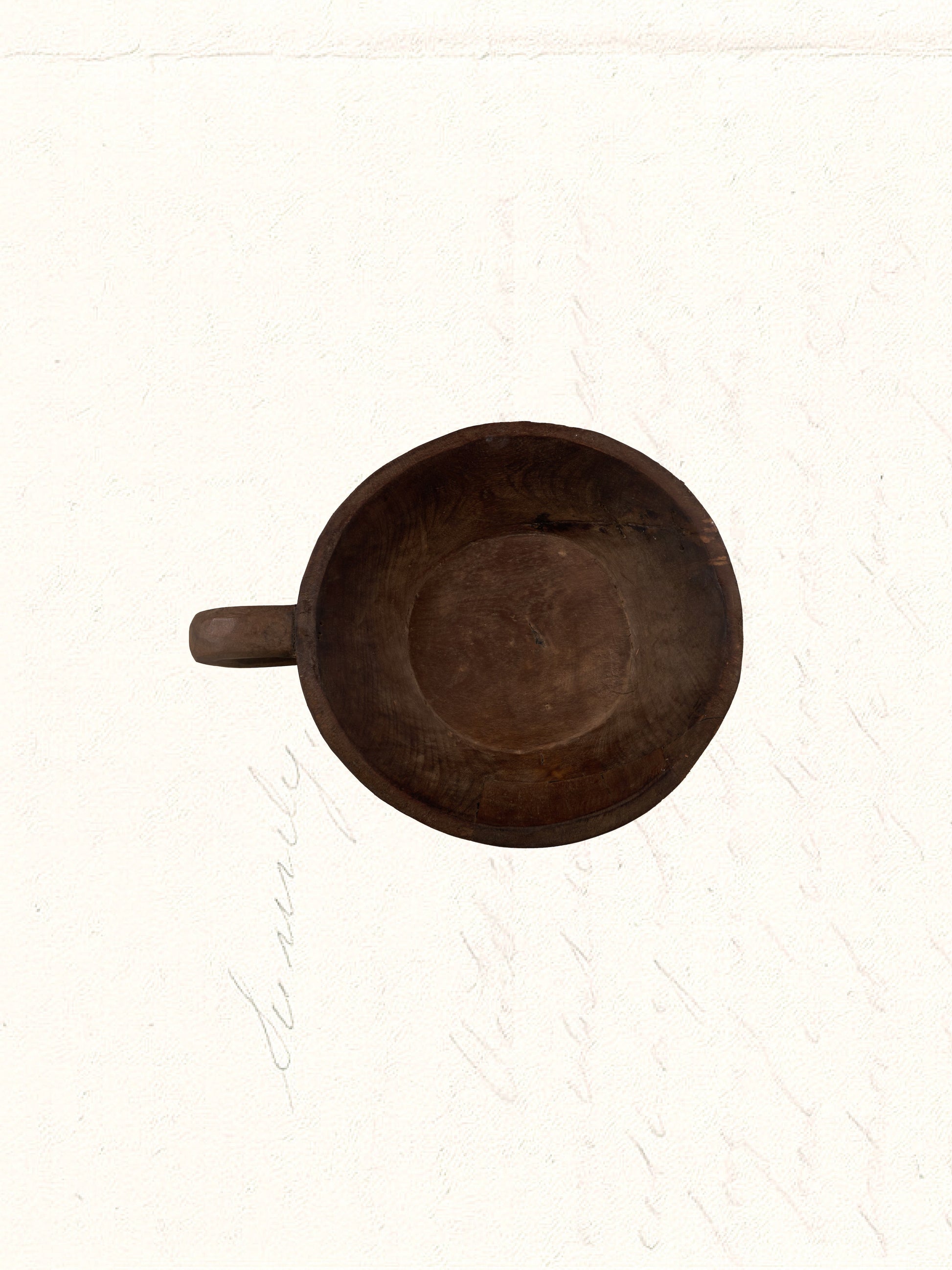Vintage hand-carved Rajasthani wooden dough bowl, no. 1805 - view 2