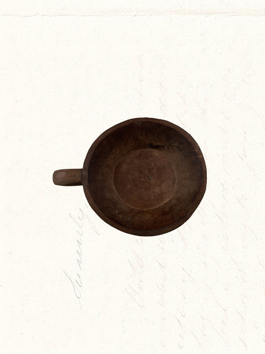 Vintage hand-carved Rajasthani wooden dough bowl, no. 1805 - view 2