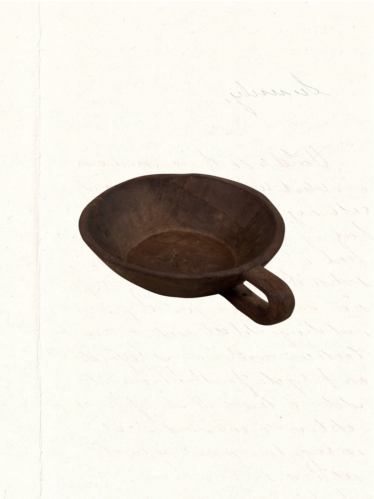 Vintage hand-carved Rajasthani wooden dough bowl, no. 1805 - view 3