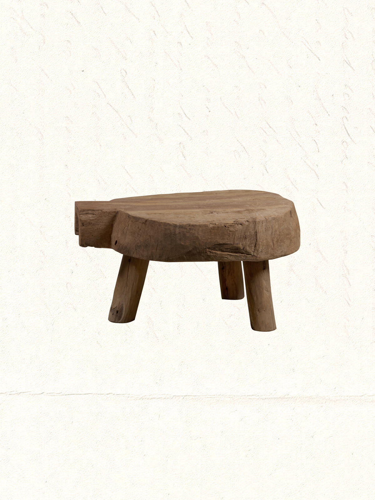 Rustic reclaimed-wood side table with natural grain, no. 2308