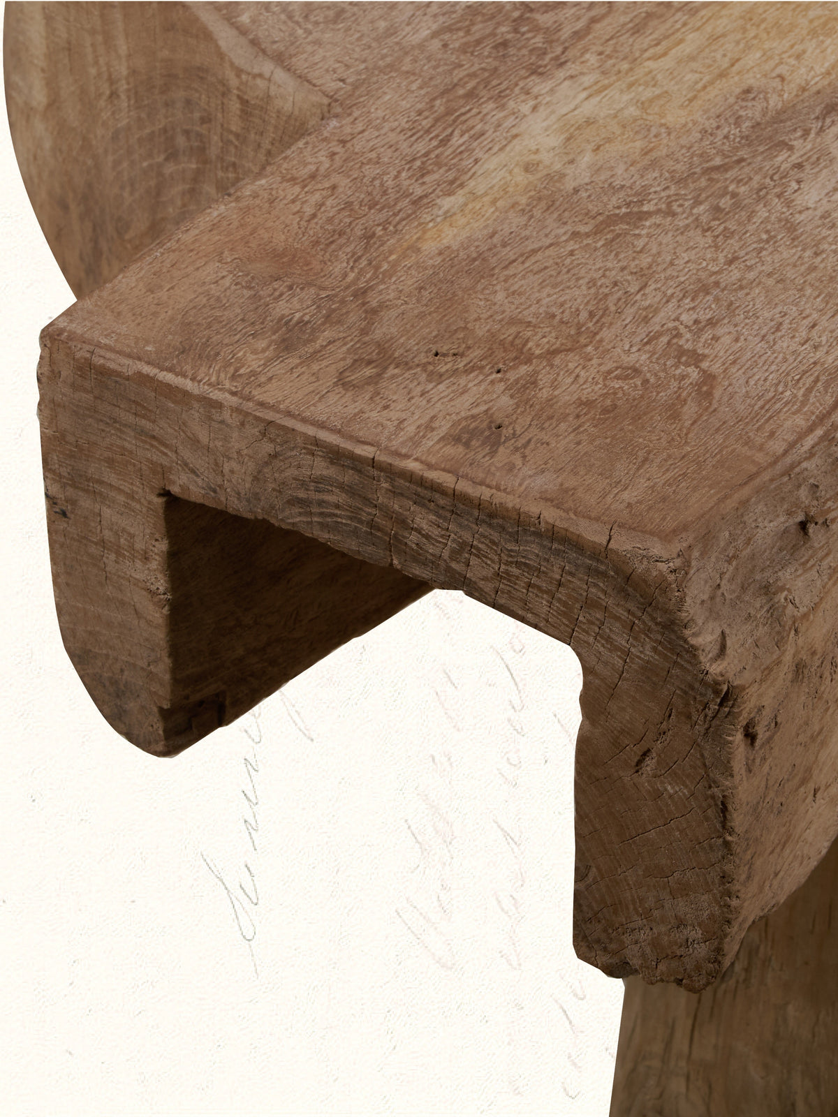 Rustic reclaimed-wood side table with natural grain, no. 2308 - view 2