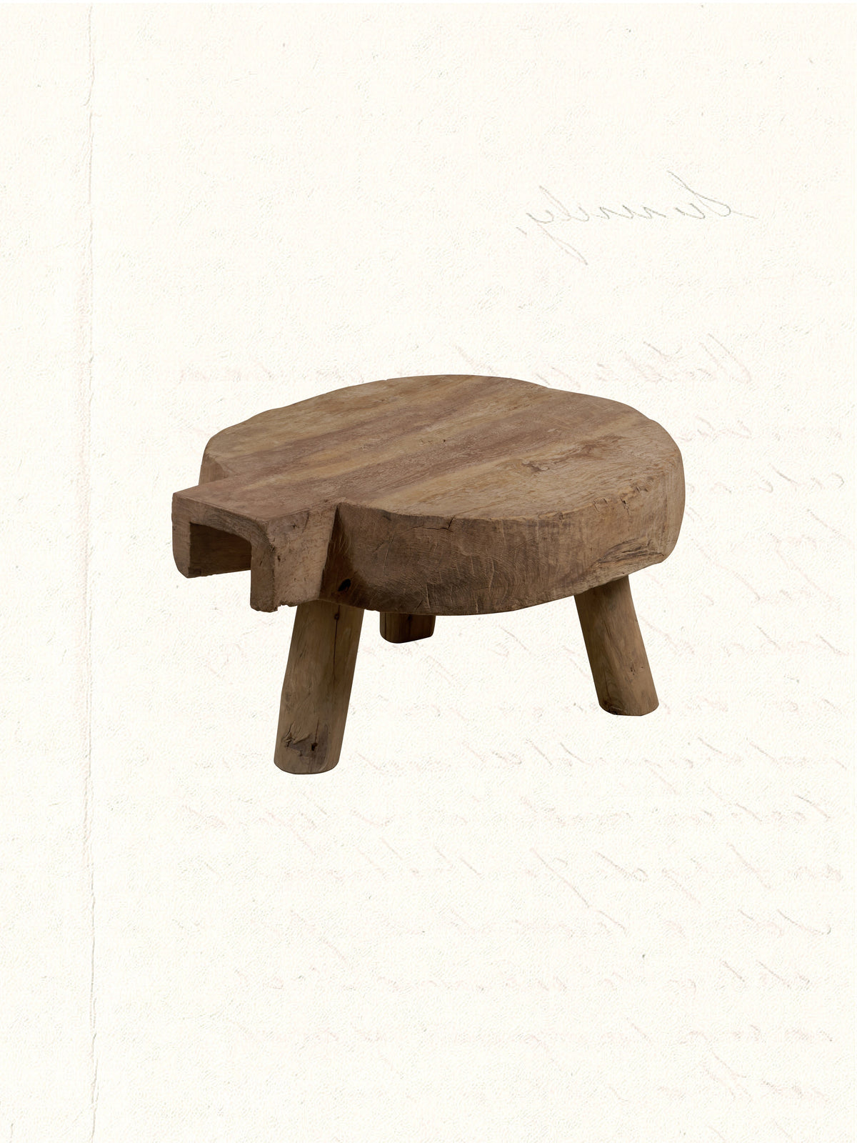 Rustic reclaimed-wood side table with natural grain, no. 2308 - view 3