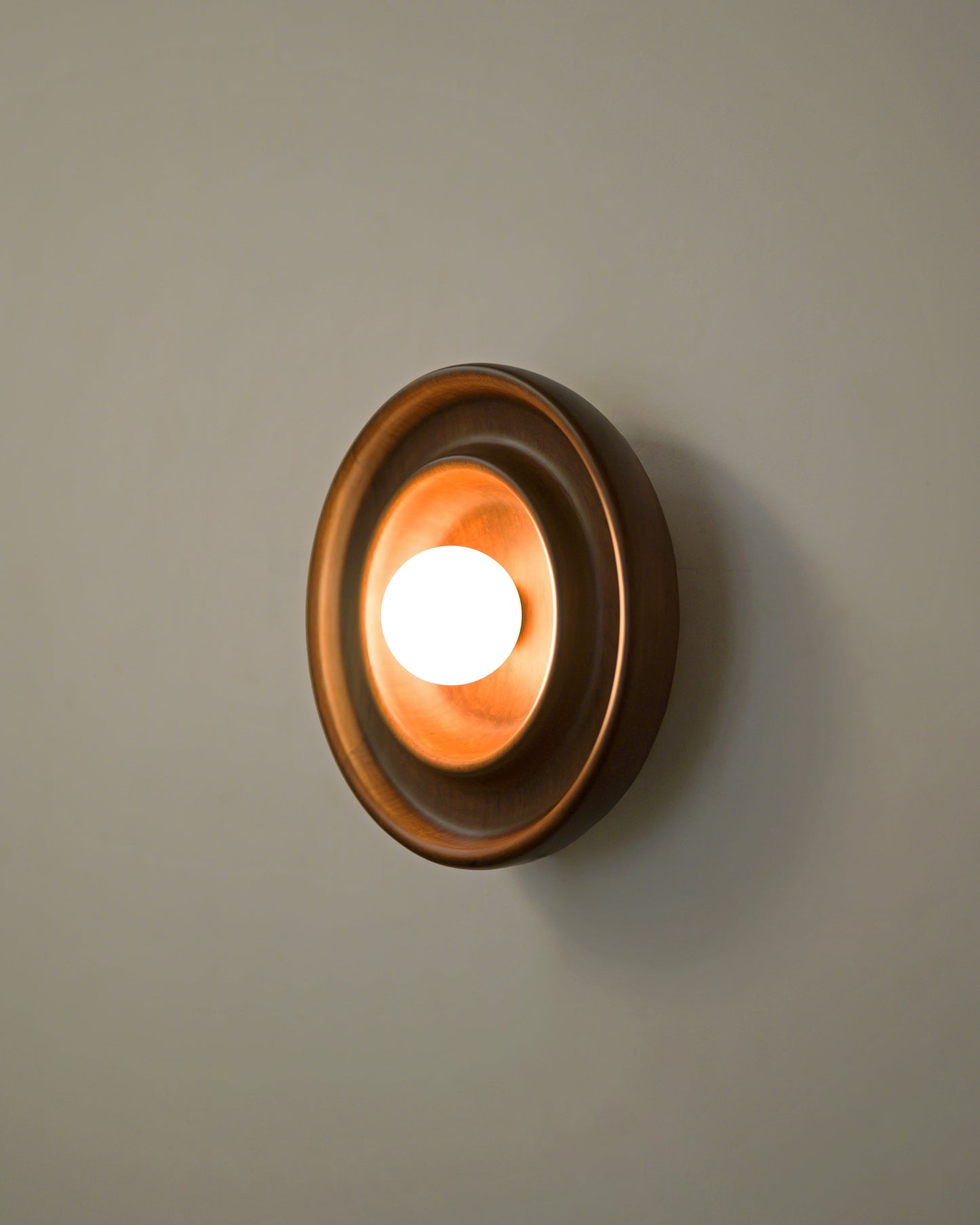 Discus Wall Light - Teak Wood