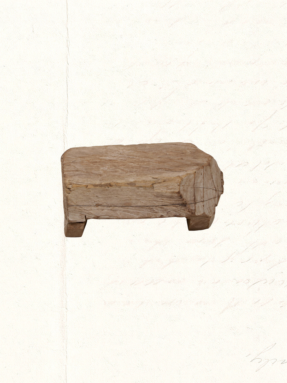 Low vintage Rajasthani wooden bajot used as a display riser, no. 0411