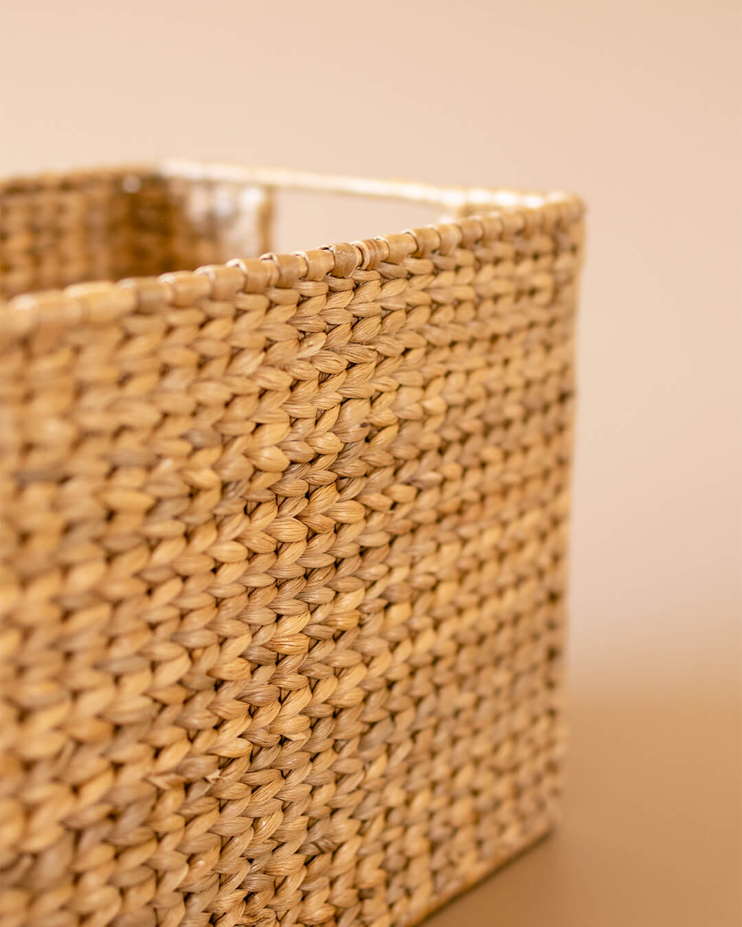 Handwoven wicker storage organiser by Kolus Home