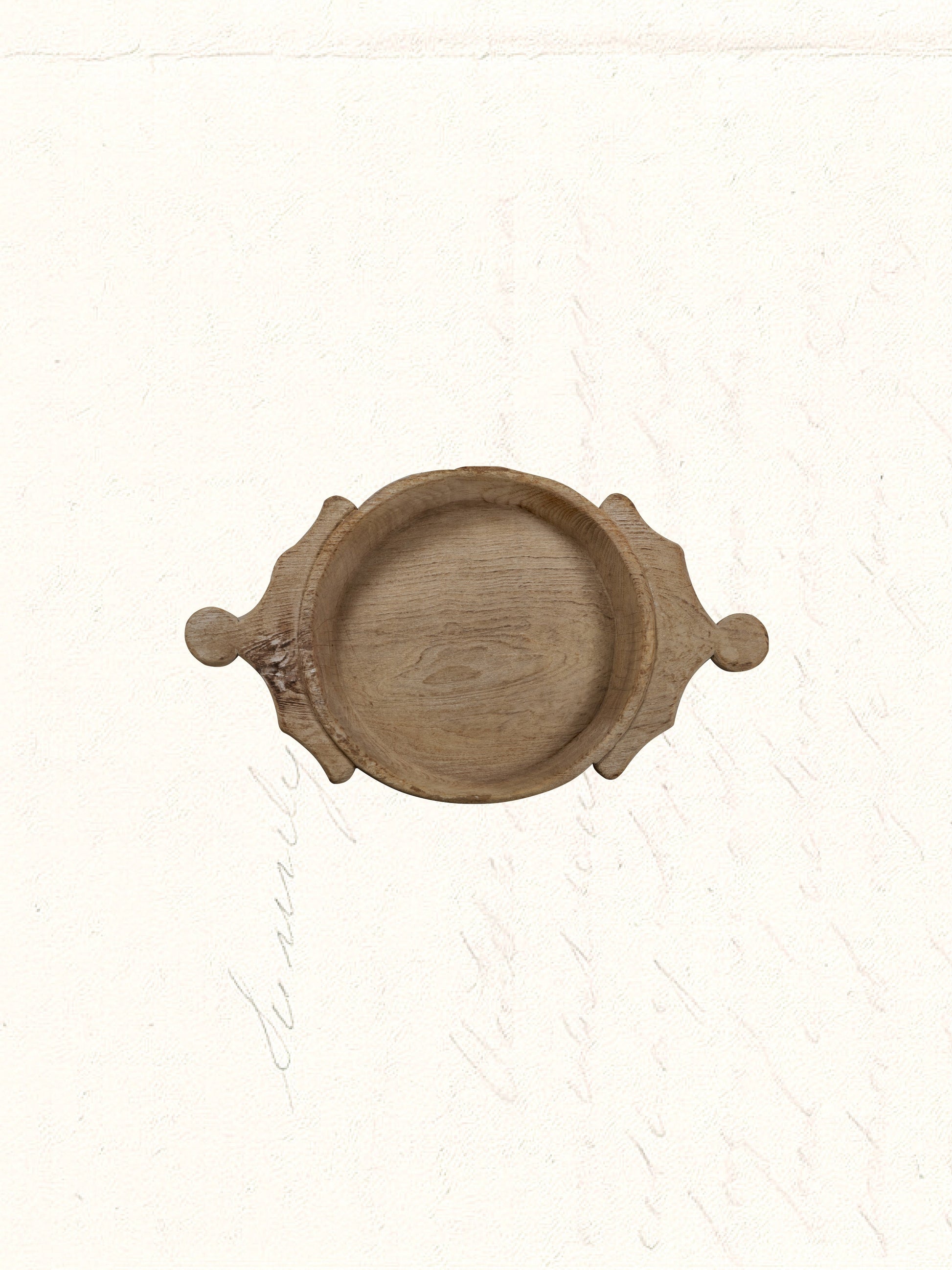 Vintage hand-carved Rajasthani wooden parat tray, no. 1201 - view 2