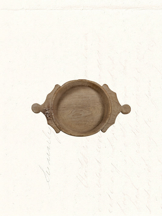Vintage hand-carved Rajasthani wooden parat tray, no. 1201 - view 2