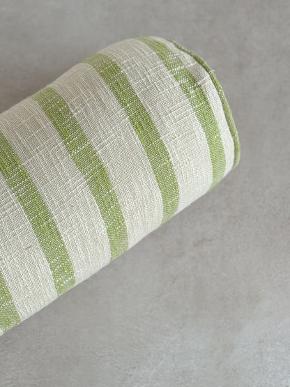 STRIPED BOLSTER CUSHION in GREEN- details - ALTROVE