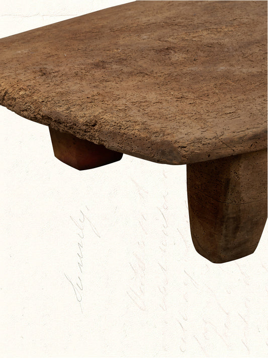 Vintage low Naga wooden table from Nagaland, originally a bed, no. 0209 - view 2