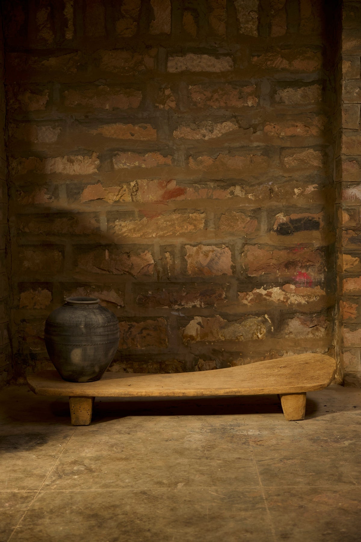 Vintage low Naga wooden table from Nagaland, originally a bed, no. 0209 - view 4