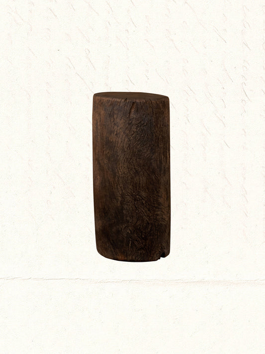 Vintage wooden pedestal repurposed from an Indian textile-trade tool, no. 1206