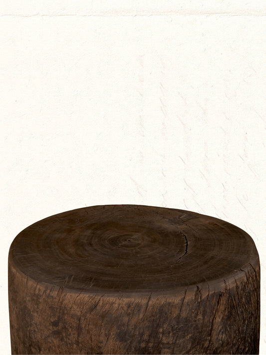 Vintage wooden pedestal repurposed from an Indian textile-trade tool, no. 1206 - view 2
