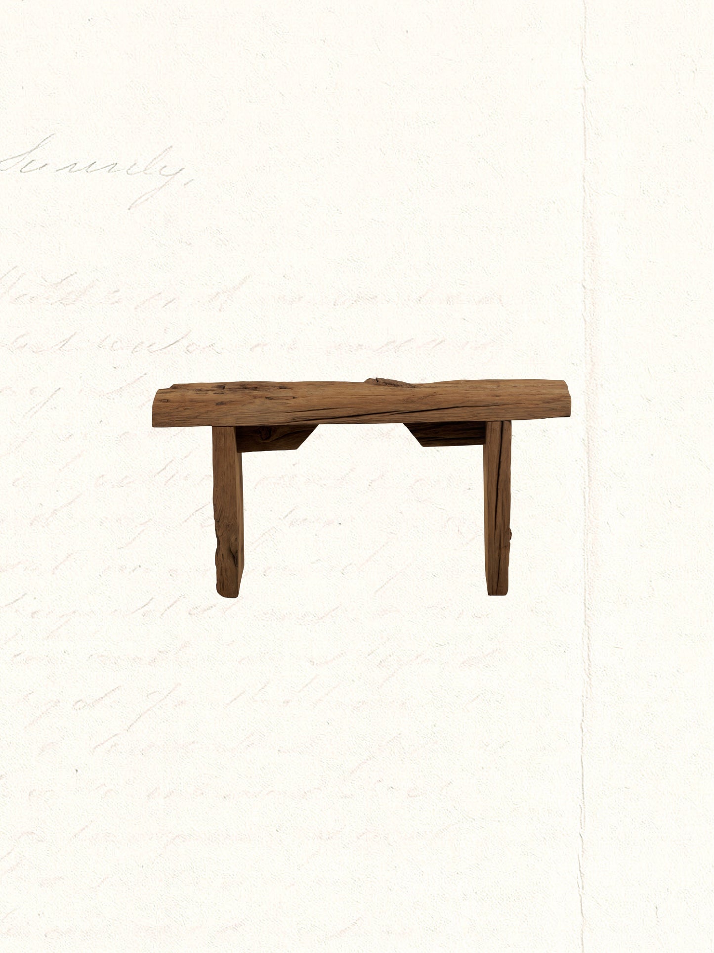 Bench repurposed from reclaimed Indian construction timber, rustic and aged, no. 1608
