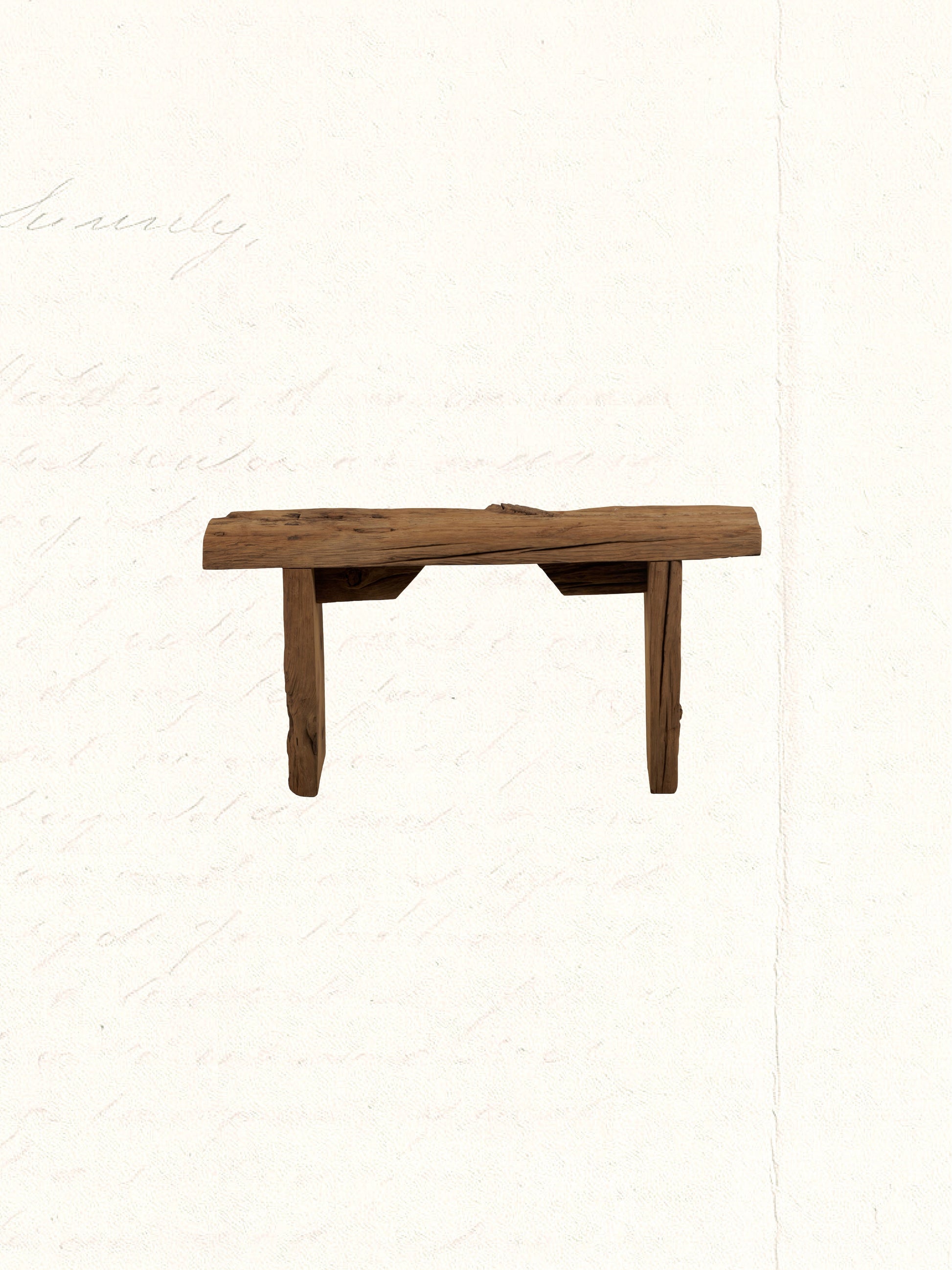 Bench repurposed from reclaimed Indian construction timber, rustic and aged, no. 1608