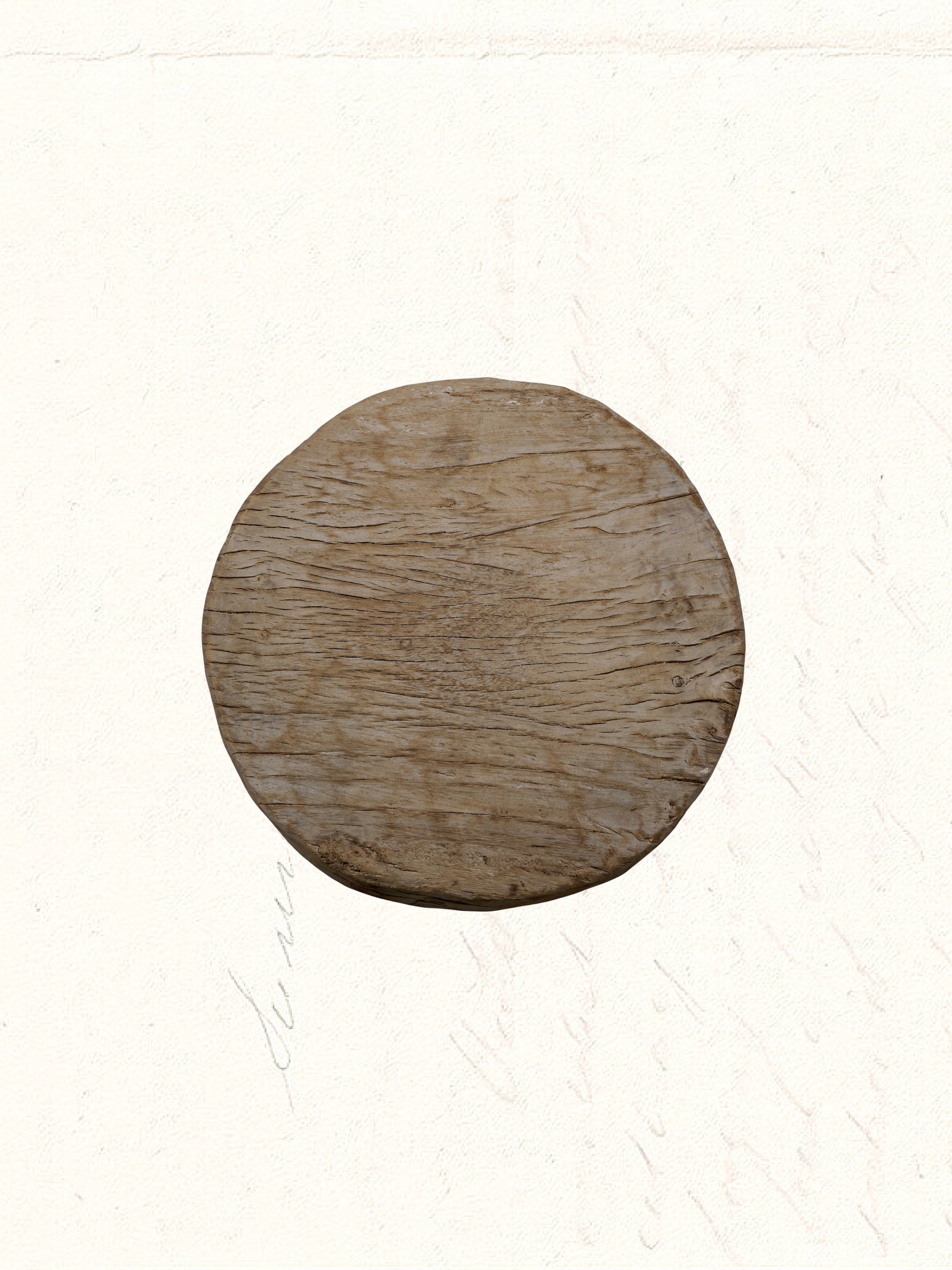 Vintage reclaimed-wood chapati plate from a Rajasthani kitchen, no. 2612 - view 2