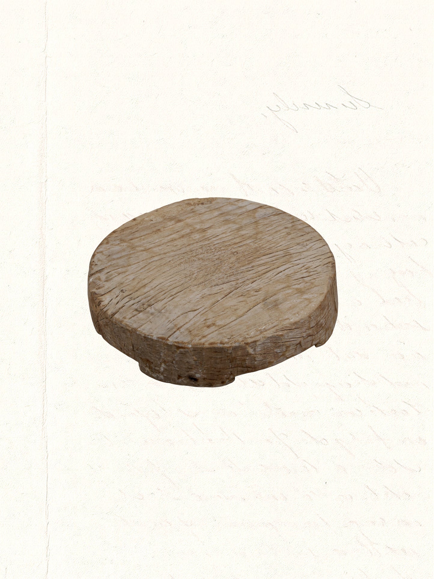 Vintage reclaimed-wood chapati plate from a Rajasthani kitchen, no. 2612 - view 3