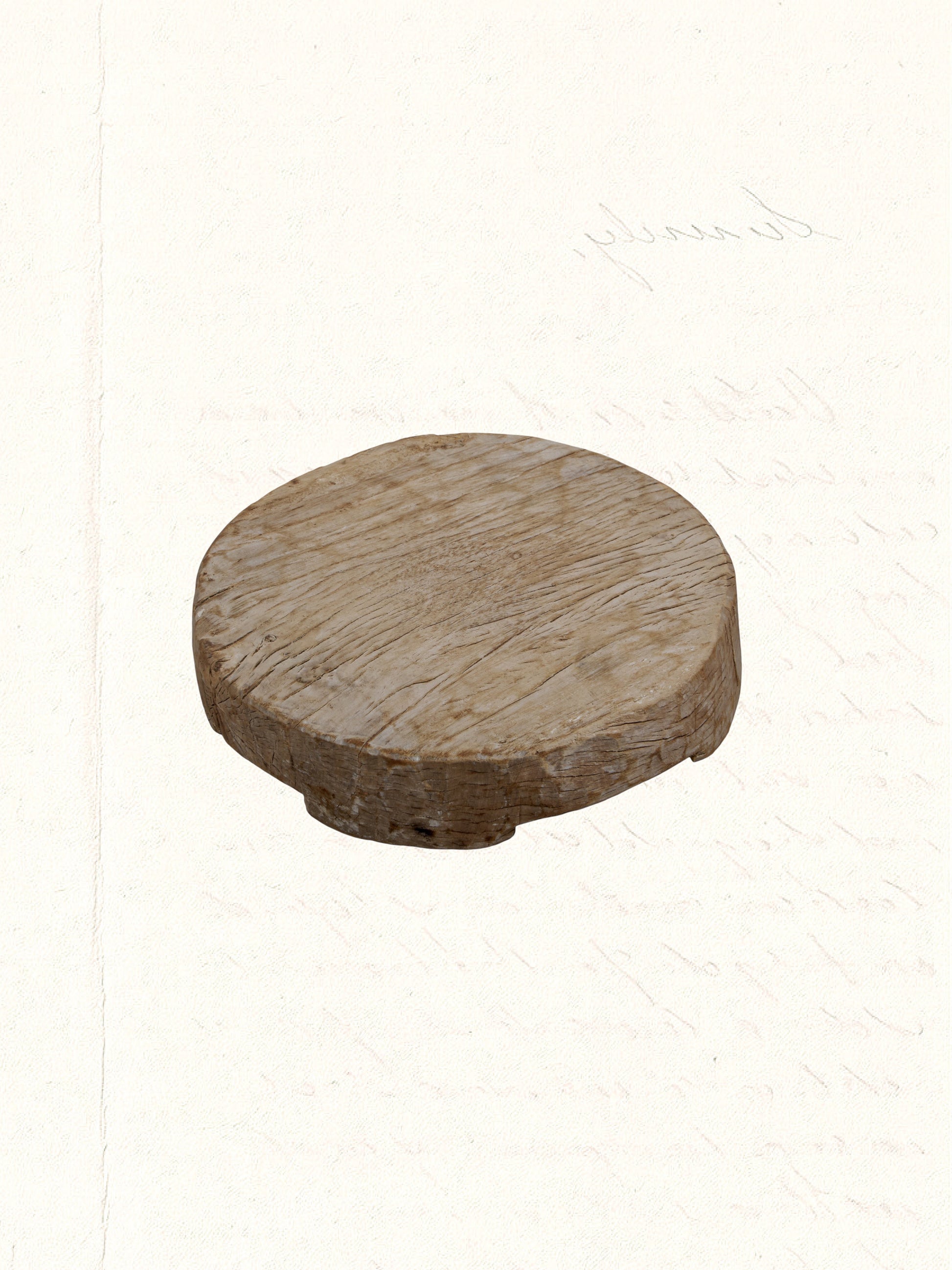 Vintage reclaimed-wood chapati plate from a Rajasthani kitchen, no. 2612 - view 3