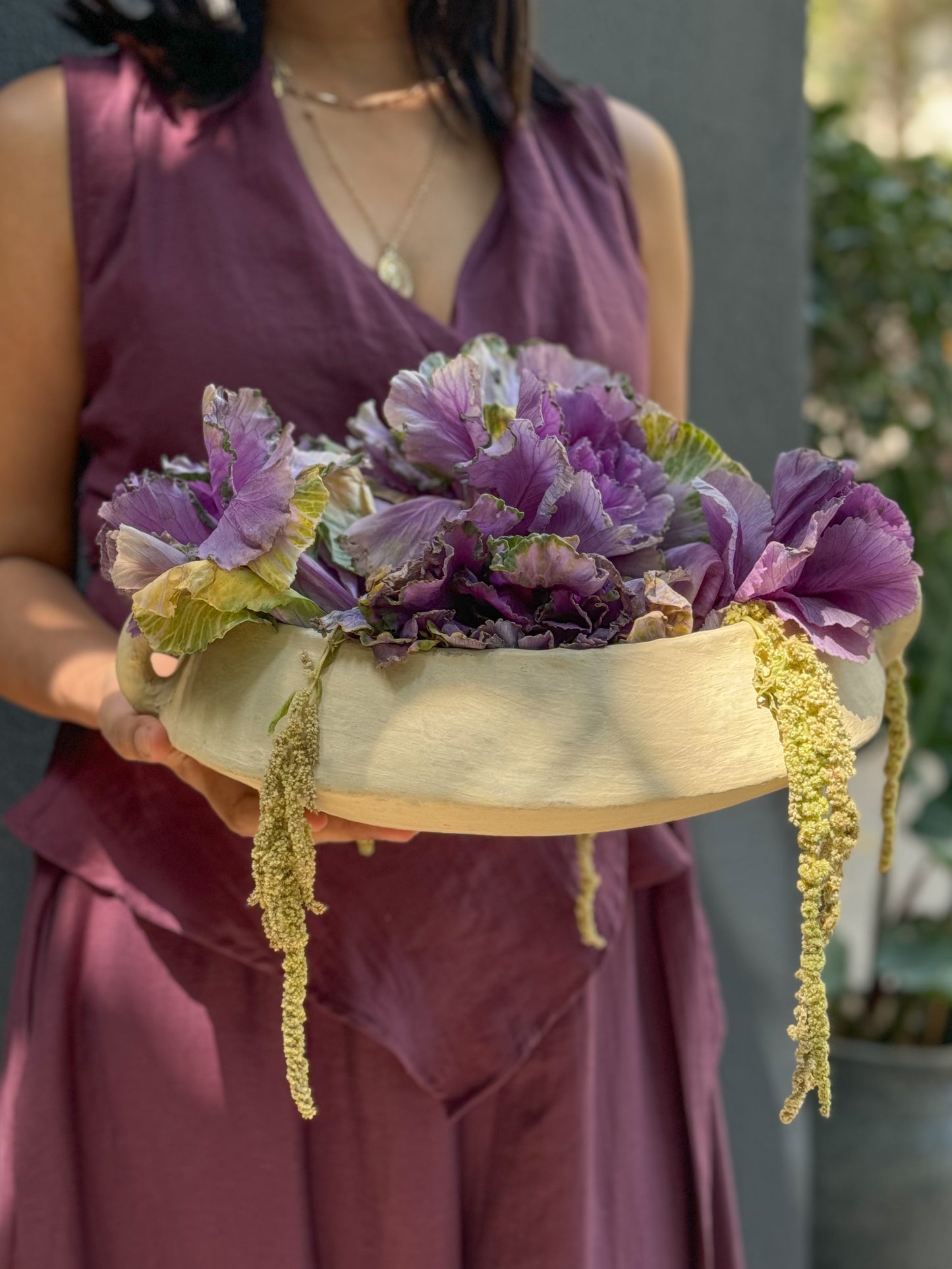 SAINZ PAPER MACHE FLAT BOWL