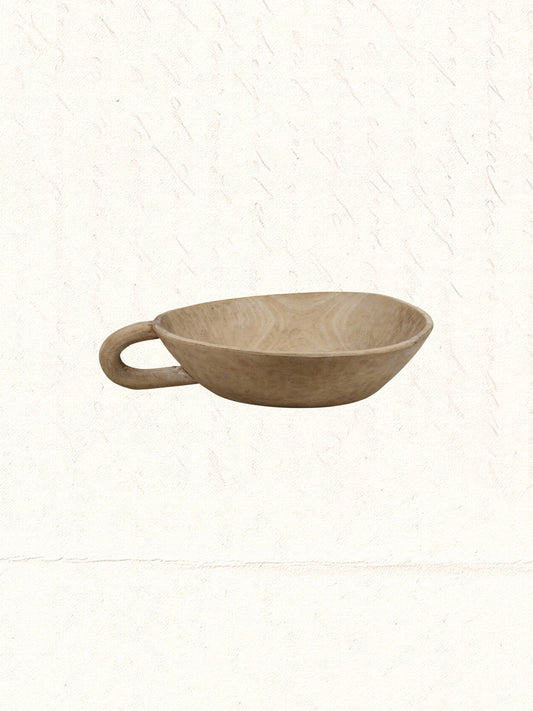 Vintage hand-carved Rajasthani wooden dough bowl, no. 1809