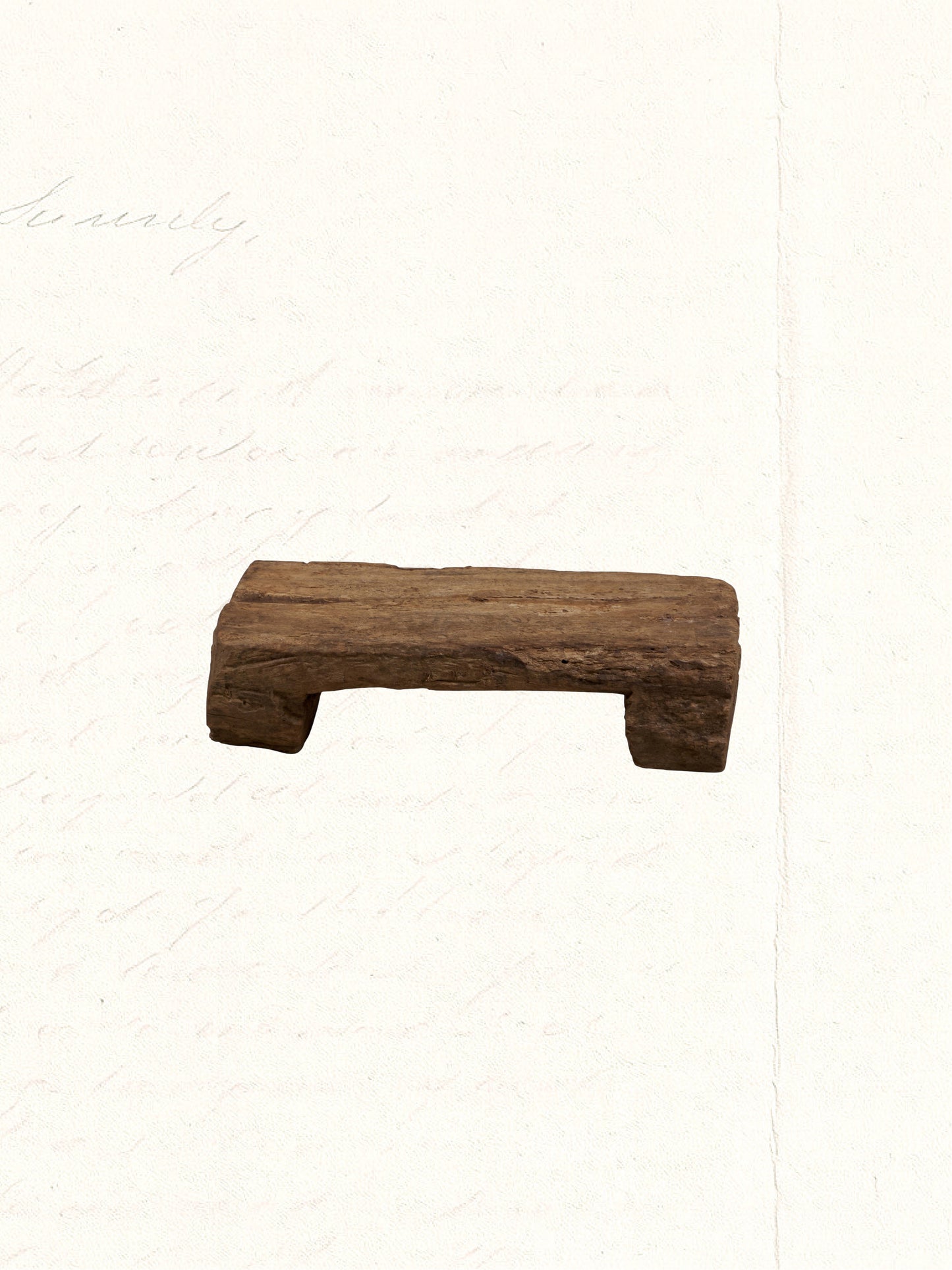 Low vintage Rajasthani wooden bajot used as a display riser, no. 2801