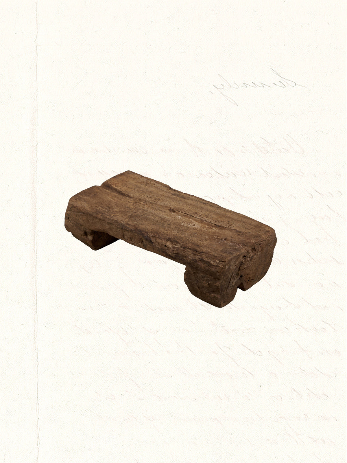 Low vintage Rajasthani wooden bajot used as a display riser, no. 2801 - view 2