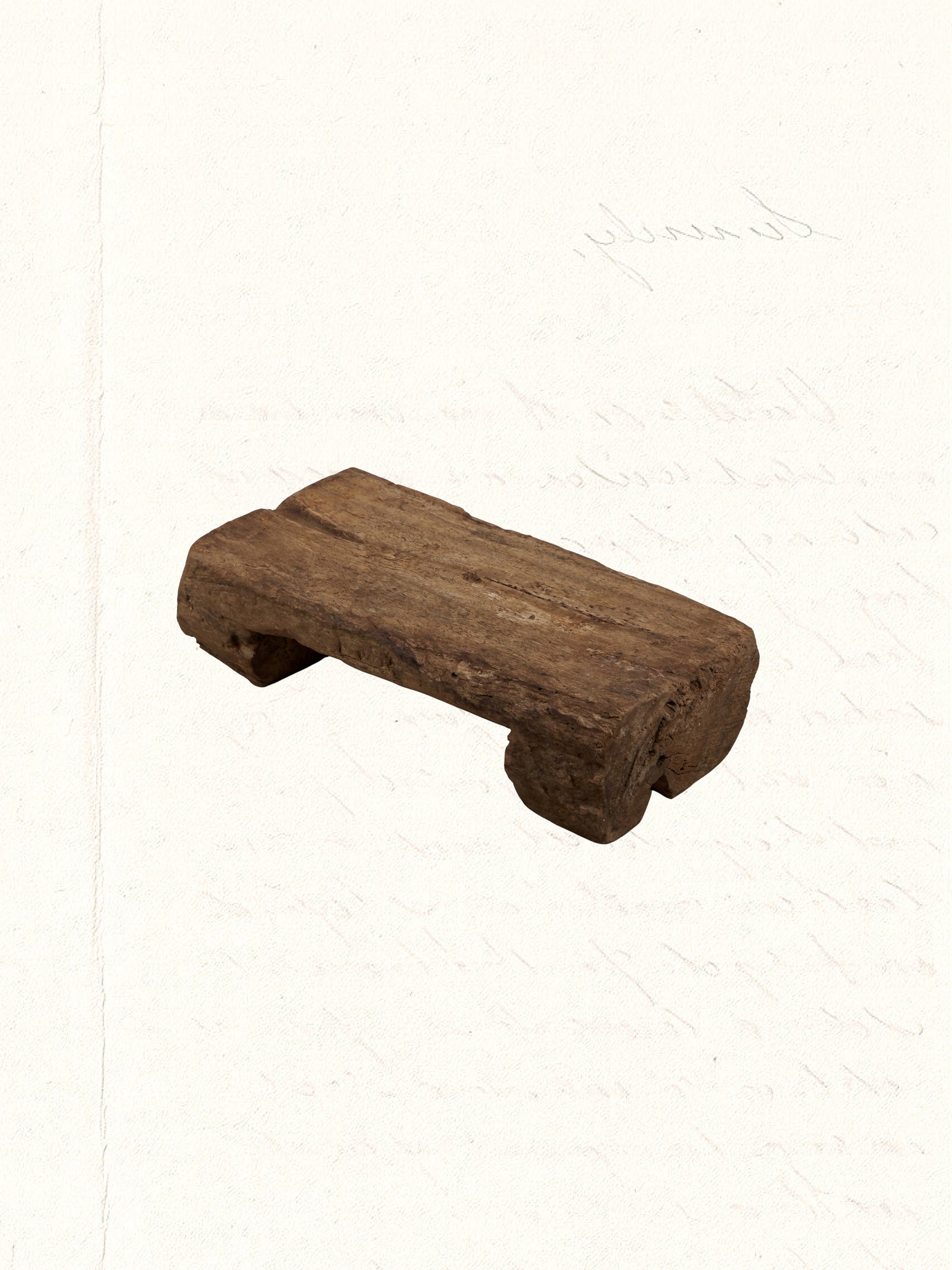 Low vintage Rajasthani wooden bajot used as a display riser, no. 2801 - view 2