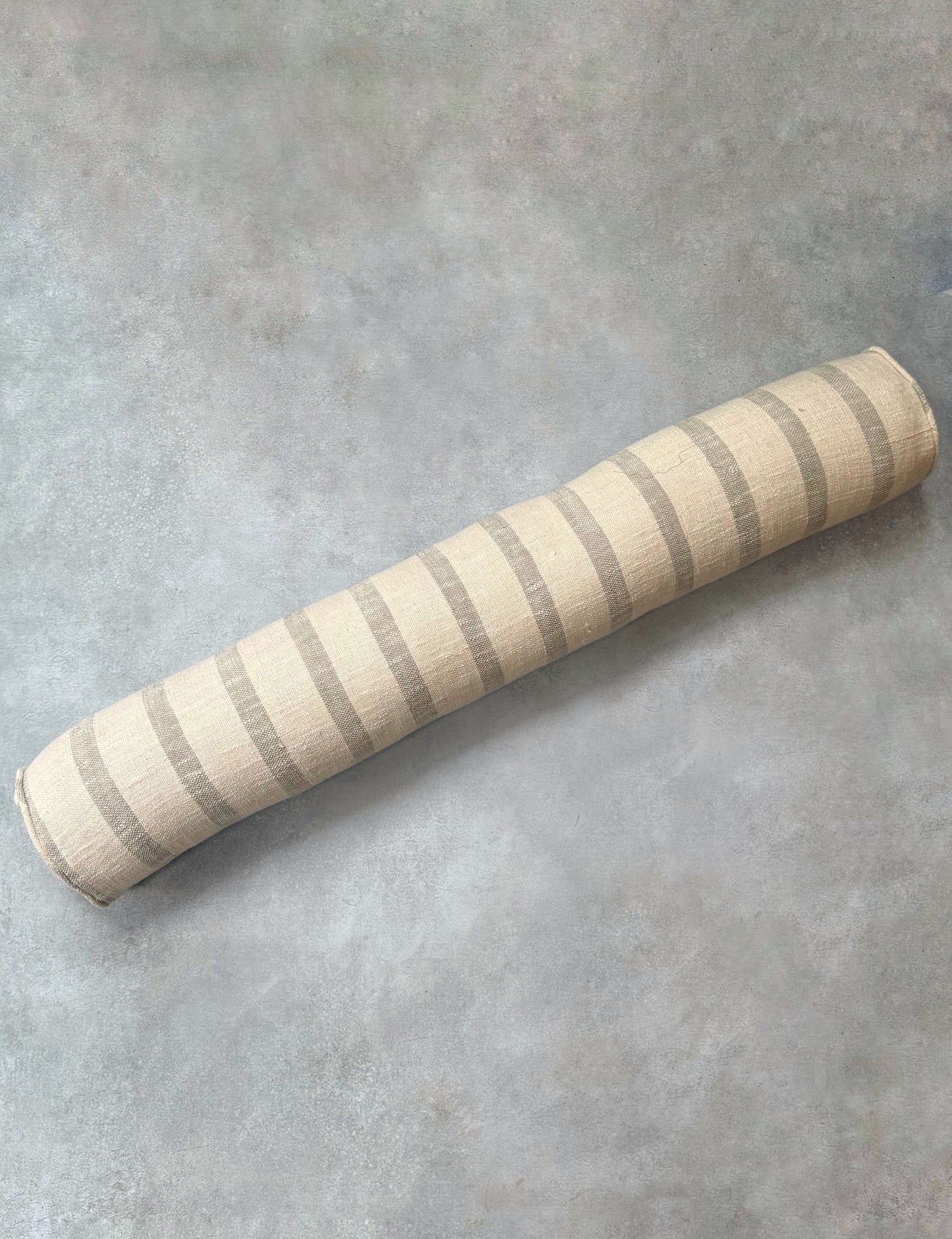 CARA GREY STRIPED BOLSTER CUSHION