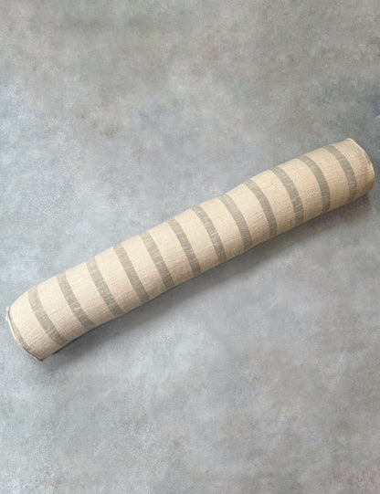 CARA GREY STRIPED BOLSTER CUSHION