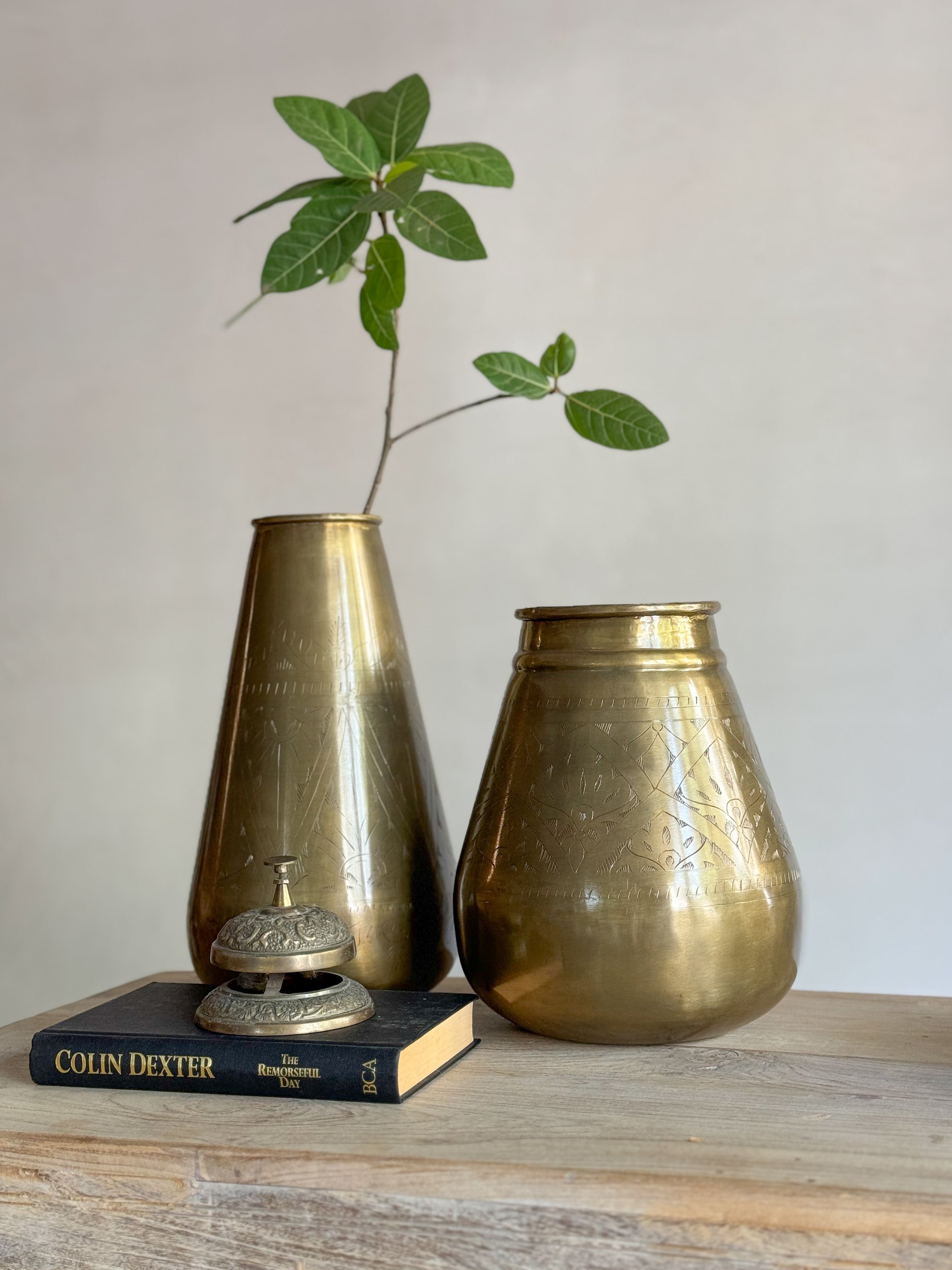 SLEEK BRASS VASES- decorative vases-ALTROVE 